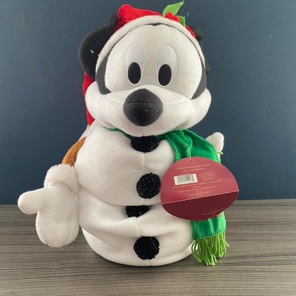 NWT Disney Mickey Mouse Snowman Collapsible Holiday Fabric Décor 24" - Picture 7 of 7